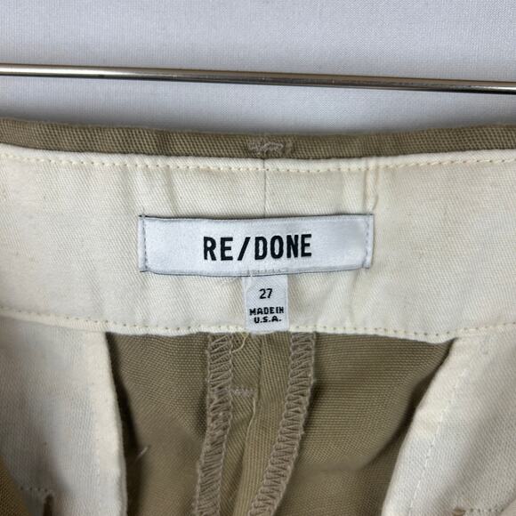 Re/Done Khaki Super Wide Trouser Pant 32" Inseam 436-20WSWTROU Women's Size 27 - Picture 6 of 11